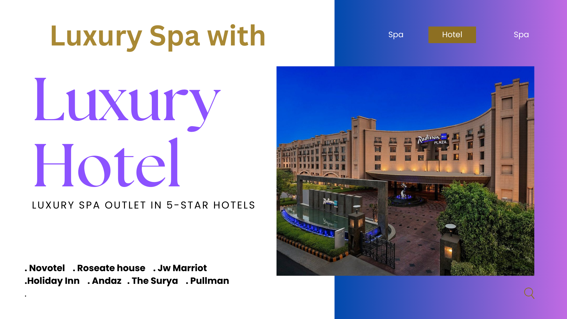 Spa in Hotel, Spa in 5 star hotel