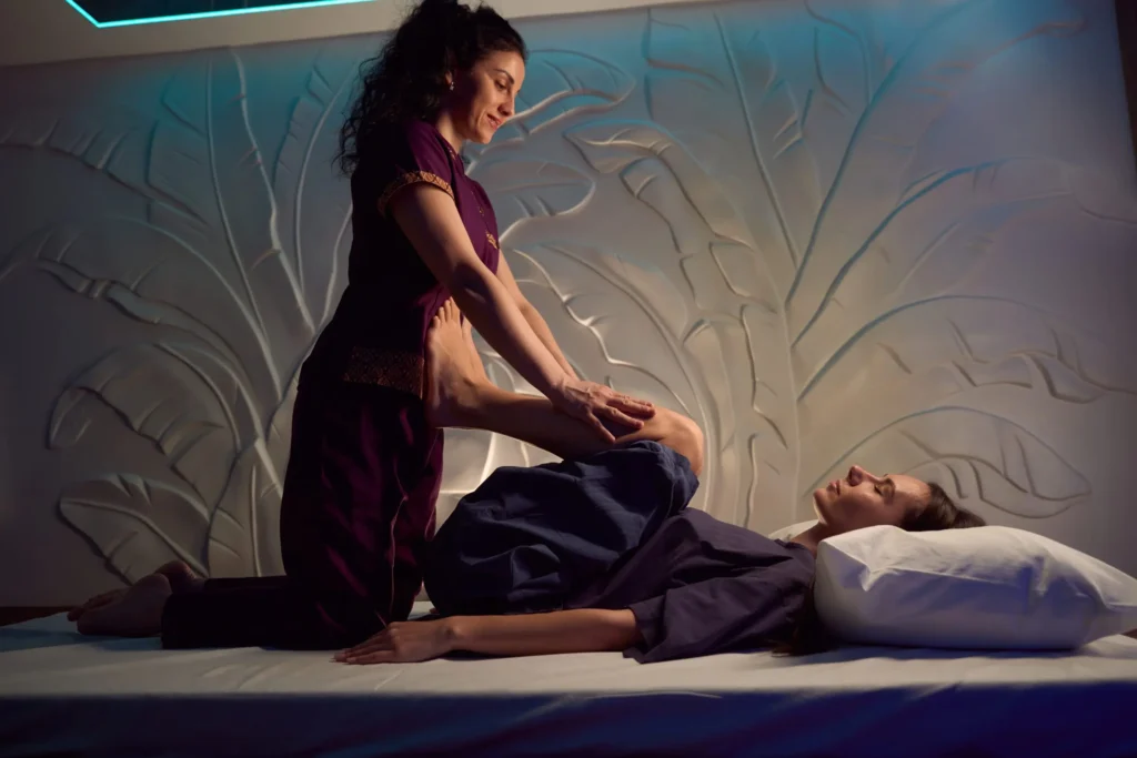 Thai massage stretching therapy