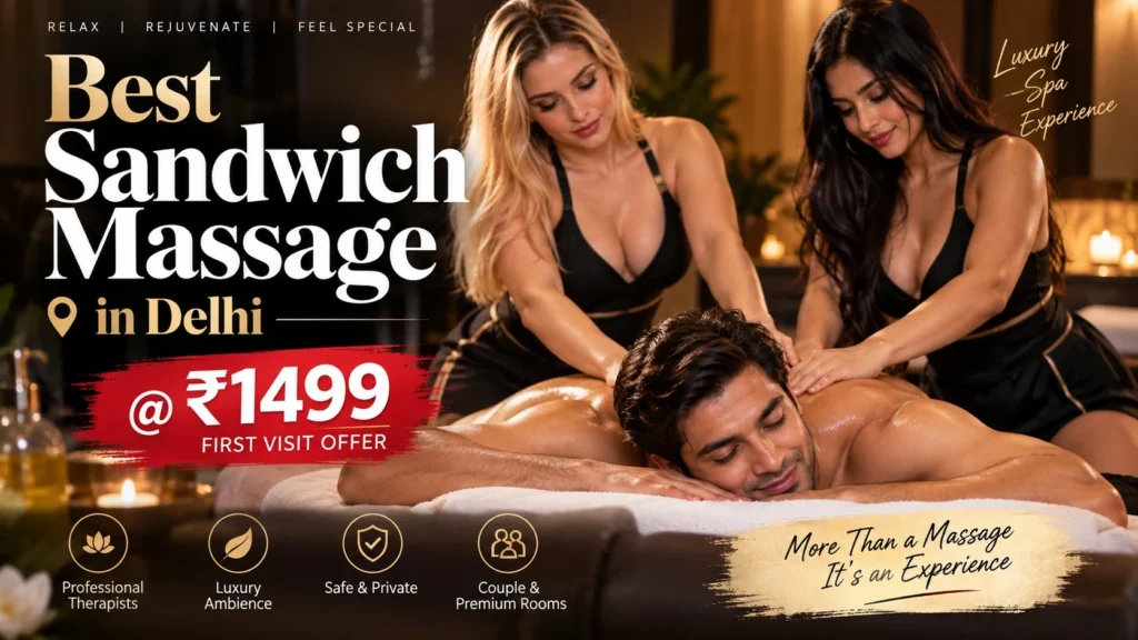 Best Sandwich Massage in Delhi @ ₹2999 – Dual Therapy for Double Relaxation